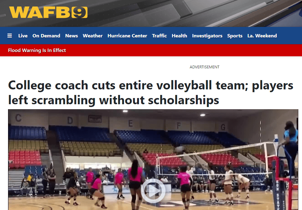 New flash - Grambling State Volleyball cuts entire team